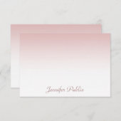 Kalligraphisches Skript Schöne Rose Gold Template Mitteilungskarte (Vorne/Hinten)