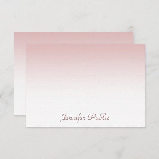 Kalligraphisches Skript Schöne Rose Gold Template Mitteilungskarte (Vorne/Hinten)