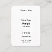 Kalligraphisches Skript Vintag Retro Look Schwarz- Visitenkarte (Rückseite)