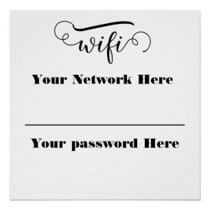 kalligraphisches WiFi-Passwort-Podestzeichen Poster