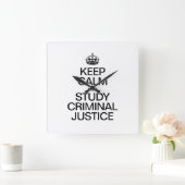 KALM UND STUDIERENDE STRAFGERICHTSPRECHUNG behalte Quadratische Wanduhr (Zuhause)