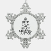 KALM UND STUDIERENDE STRAFGERICHTSPRECHUNG behalte Schneeflocken Zinn-Ornament (Vorderseite)