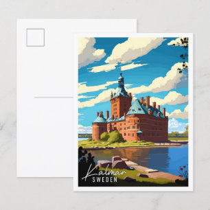Kalmar Schweden Vintage-Reiseillustration Pos Postkarte