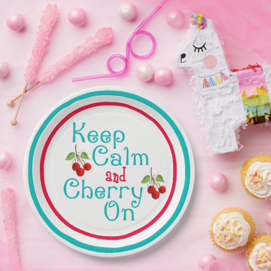 Kalmare und Kirsche auf Papierplatte behalten Pappteller (Party)