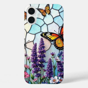 Kalming Lavander und Schmetterlingsglas iPhone 16 Plus Hülle