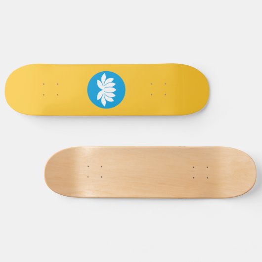 Kalmykia Flag Skateboard (Horizontal)