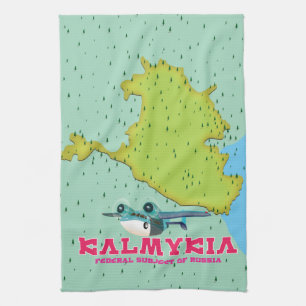 Kalmykia Russland-Karte Geschirrtuch