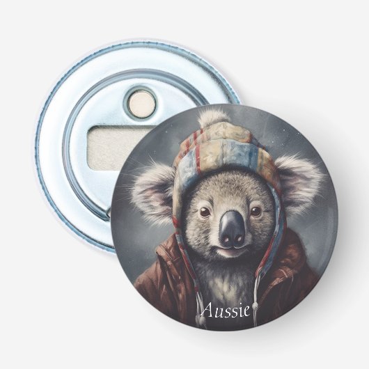 Kaloala mit niedlichem Hut, gepolomisierbar Flaschenöffner (Vorderseite)