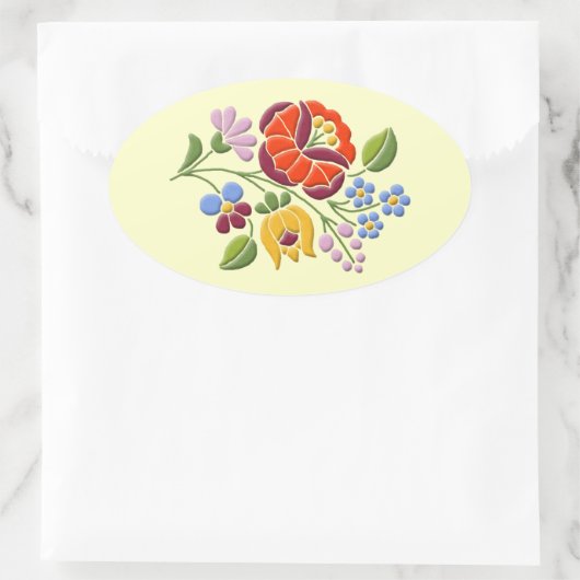 Kalocsa Stickerei - Aufkleber für ungarische Volks (Tasche)