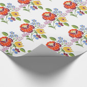 Kalocsa Stickerei Motif - Ungarische Volkskunst Geschenkpapier (Ecke)