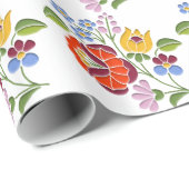 Kalocsa Stickerei Motif - Ungarische Volkskunst Geschenkpapier (Rolleneckpunkt)