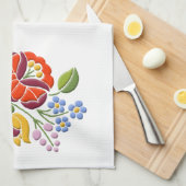 Kalocsa Stickerei-Ungar-Volkskunst Geschirrtuch (Viertel Falte)