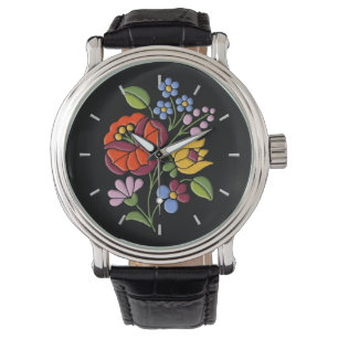 Kalocsa Stickerei - ungarische Volkskunst Armbanduhr