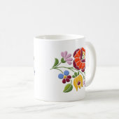 Kalocsa Stickerei - ungarische Volkskunst Kaffeetasse (VorderseiteRechts)