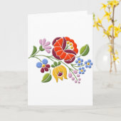 Kalocsa Stickerei - Ungarische Volkskunst Karte (Gelbe Blume)