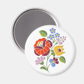 Kalocsa Stickerei - Ungarische Volkskunst Magnet (Vorderseite/Rückseite)