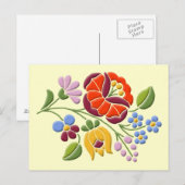 Kalocsa Stickerei - Ungarische Volkskunst Postkarte (Vorne/Hinten)