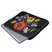 Kalocsa Stickerei - Ungarische Volkskunst schwarz Laptopschutzhülle (Vorne Knopf)