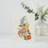 Kalocsai Blumenmotive in heller Basis Postkarte (Stehend Vorderseite)