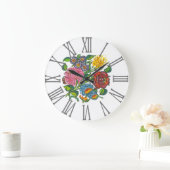 Kalocsai Floral&Roman Zahlen Große Wanduhr (Zuhause)