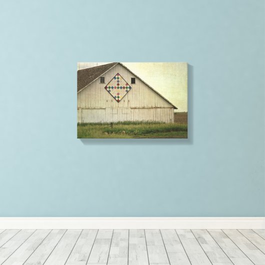 Kalona Barn Quilt Leinwanddruck (Insitu (Holzboden))