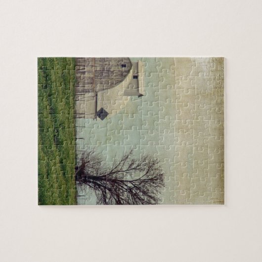 Kalona Iowa Felder und Scheune mit Baum Puzzle (Horizontal)