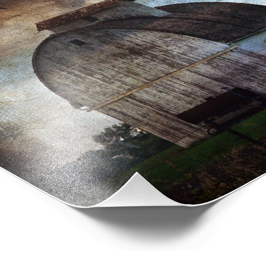 Kalona, Weißer Stall von Iowa mit Vögeln Fotodruck (Ecke)