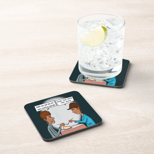 Kalorien Flat Beverage Coasters Getränkeuntersetzer (Rechte Seite)