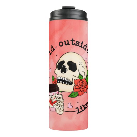 Kalt draußen, wie mein Herz Thermosbecher (Vorderseite)