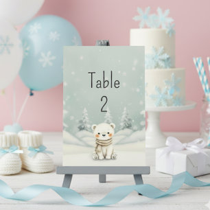 Kalt draußen Winter geschlechtsneutrale Babyparty Tischnummer