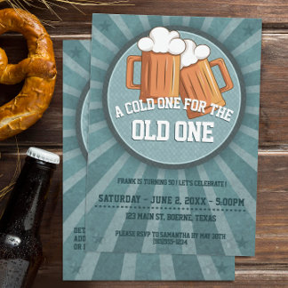 Kalt eins für die alte Bierbrauer-Geburtstagsparty Einladung