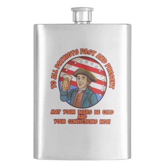 Kaltbier am 4. Juli Flachmann (Vorderseite)