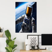 Kaltbier im Anzug | AI Art Poster (Heimbüro)