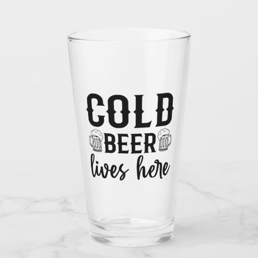 Kaltbier lebt hier Glass Cup Glas (Vorderseite)