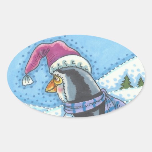 KALTE BOTTOM WARM HERZ, PENGUIN CHRISTMAS STICKER (Vorderseite)