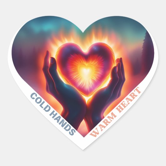 Kalte Hände warmes Herz Herz-Aufkleber (Vorderseite)