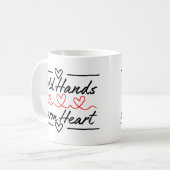 Kalte Hände Warmes Herz - Massagetherapie / Pflege Kaffeetasse (Vorderseite Links)