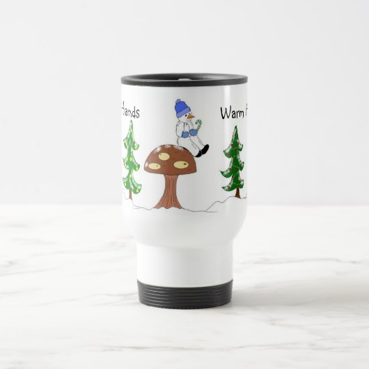 Kalte Hände warmes Herz Reisebecher (Mittel)