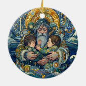 "Kalte Nacht, starke Waffen" Keramik Ornament (Hinten)