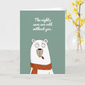 Kalte Nächte ohne Eisbär Niedlich Miss Sie Karte (Gelbe Blume)