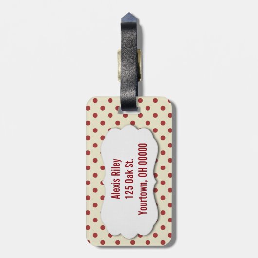 kalte Polka-Punkte Gepäckanhänger (Rückseite vertikal)