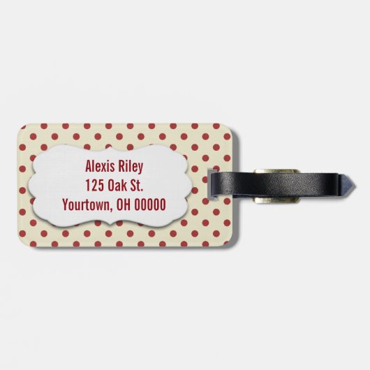kalte Polka-Punkte Gepäckanhänger (Rückseite horizontal)