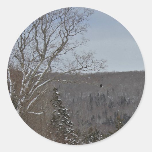 Kälte und einsam runder aufkleber (Vorderseite)