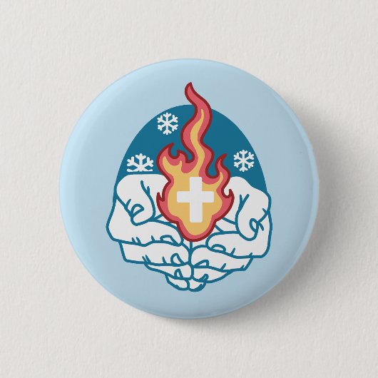 Kalte Veränderung, Feuer des Glaubens - Motivieren Button (Vorderseite)
