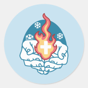 Kalte Veränderung, Feuer des Glaubens - Motivieren Runder Aufkleber