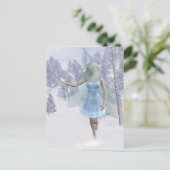 Kälte Winter Fee Fangen Schneeflocken Postkarte (Stehend Vorderseite)