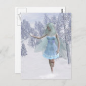 Kälte Winter Fee Fangen Schneeflocken Postkarte (Vorne/Hinten)