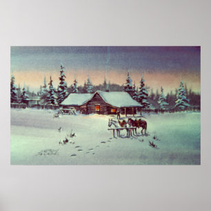 KALTE WINTER-NACHT durch SHARON SHARPE Poster