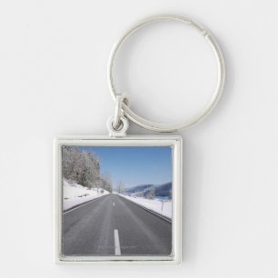 Kalte Winterlandschaft 5 Snowy Schlüsselanhänger