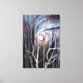 Kalte Winternacht mit Vollmondmalerei Leinwanddruck (Vorderseite)